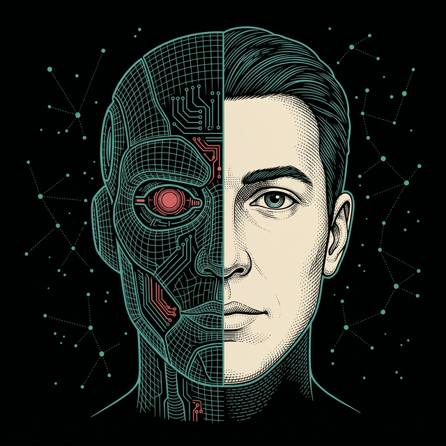 AI agent — humanoidná ilustrácia